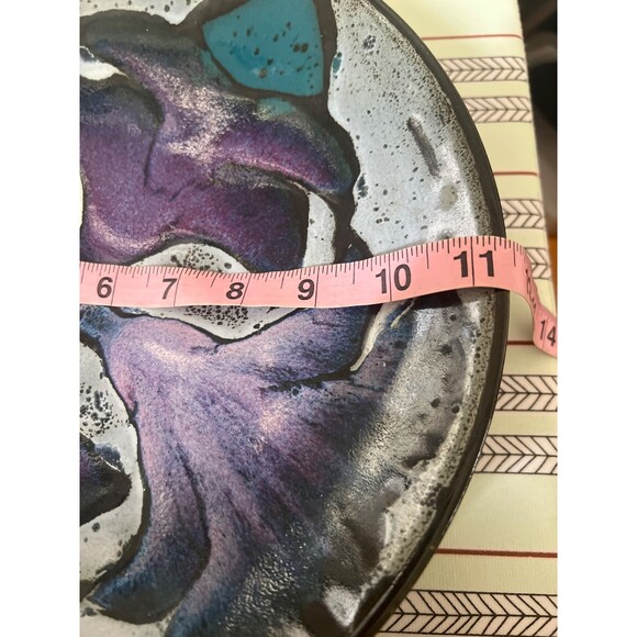 Potters Brown Signed Art Studio Pottery Multicolor Coin bowl Trinket Dish - Picture 5 of 7